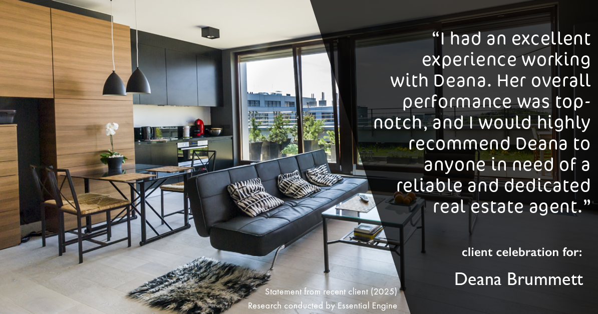 Testimonial for real estate agent Deana Brummett with Coldwell Banker Realty in Charlotte, NC: "I had an excellent experience working with Deana. Her overall performance was top-notch, and I would highly recommend Deana to anyone in need of a reliable and dedicated real estate agent."
