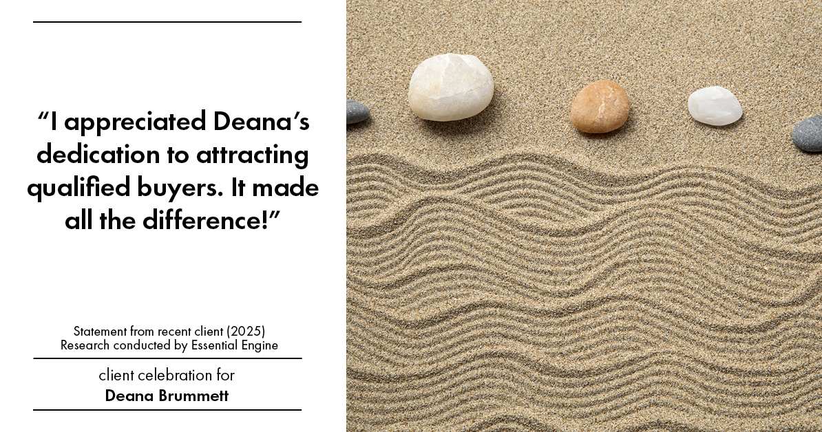 Testimonial for real estate agent Deana Brummett with Coldwell Banker Realty in Charlotte, NC: "I appreciated Deana's dedication to attracting qualified buyers. It made all the difference!"