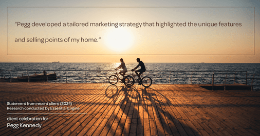 Testimonial for real estate agent Pegg Kennedy in Indianapolis, IN: "Pegg developed a tailored marketing strategy that highlighted the unique features and selling points of my home."