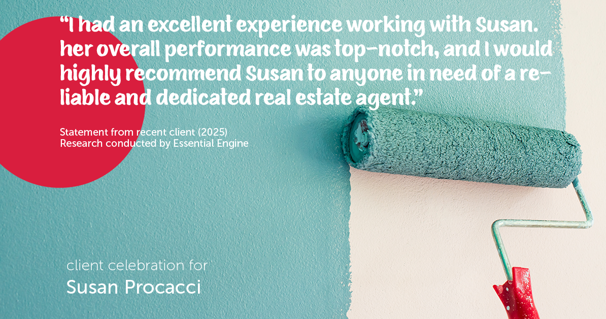 Testimonial for real estate agent Susan Procacci with Better Homes and Gardens Pristine in Naples, FL: "I had an excellent experience working with Susan. her overall performance was top-notch, and I would highly recommend Susan to anyone in need of a reliable and dedicated real estate agent."