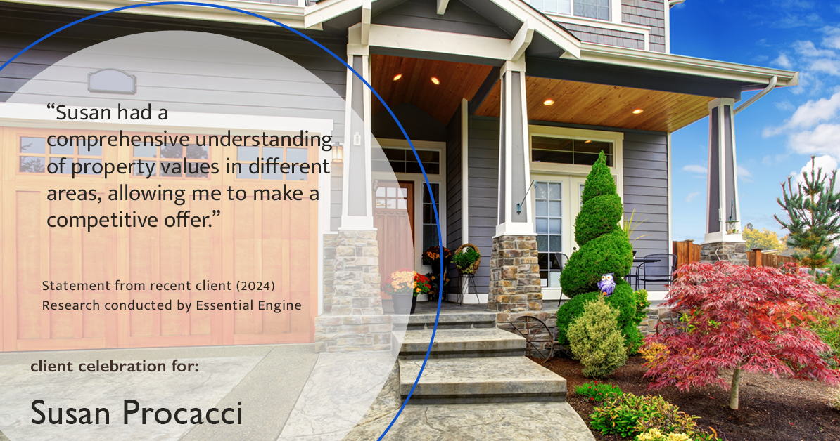 Testimonial for real estate agent Susan Procacci with Better Homes and Gardens Pristine in Naples, FL: "Susan had a comprehensive understanding of property values in different areas, allowing me to make a competitive offer."