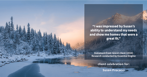Testimonial for real estate agent Susan Procacci with Better Homes and Gardens Pristine in Naples, FL: "I was impressed by Susan's ability to understand my needs and show me homes that were a great fit."