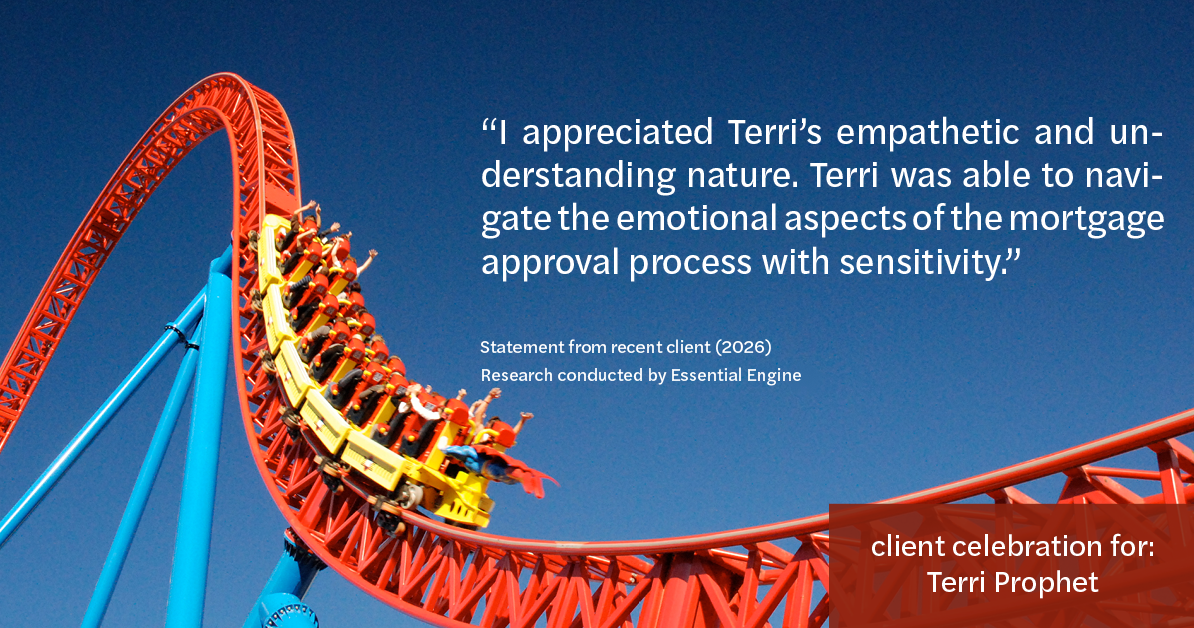 Testimonial for mortgage professional Terri Prophet with Best Interest Mortgage Inc in Naples, FL: "I appreciated Terri's empathetic and understanding nature. Terri was able to navigate the emotional aspects of the mortgage approval process with sensitivity."