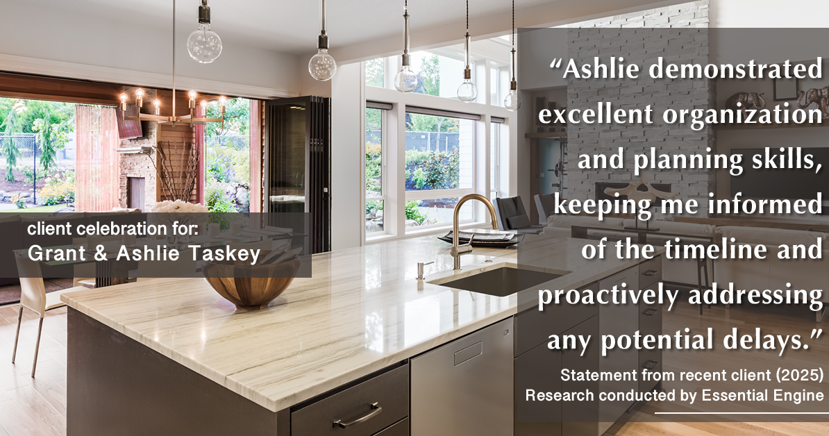Testimonial for real estate agent Grant & Ashlie Taskey with Keystone Property Group in Kokomo, IN: "Ashlie demonstrated excellent organization and planning skills, keeping me informed of the timeline and proactively addressing any potential delays."