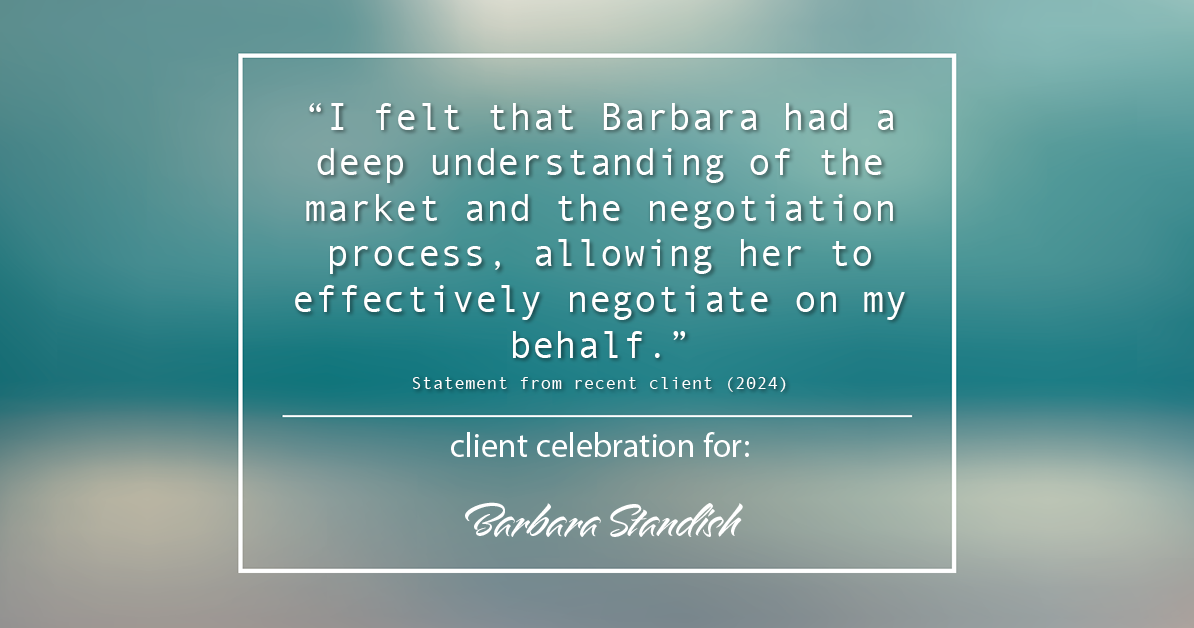 Testimonial for real estate agent Barbara Standish with Coldwell Banker Realty in Sarasota, FL: "I would definitely recommend Barbara to others."