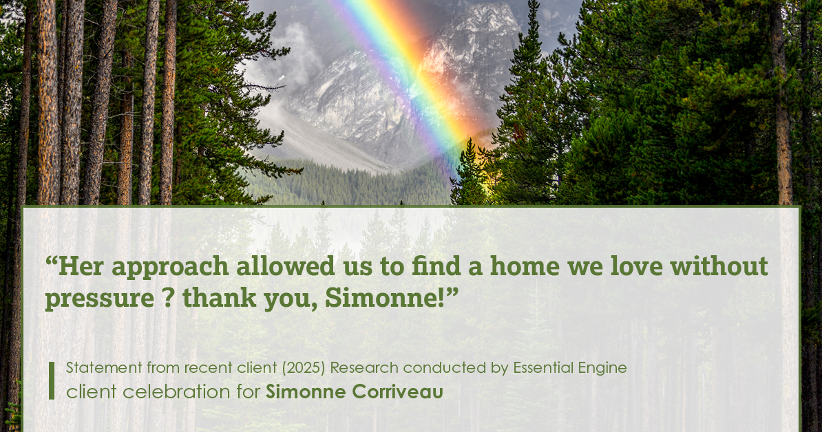 Testimonial for real estate agent Simonne Corriveau with Keller Williams Legacy Partners in West Hartford, CT: Her approach allowed us to find a home we love without pressure – thank you, Simonne!