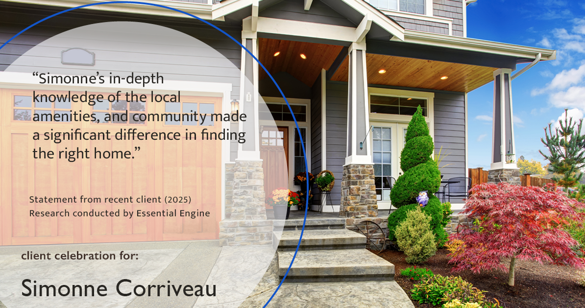 Testimonial for real estate agent Simonne Corriveau with Keller Williams Legacy Partners in West Hartford, CT: "Simonne's in-depth knowledge of the local amenities, and community made a significant difference in finding the right home."