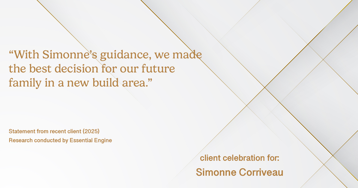 Testimonial for real estate agent Simonne Corriveau with Keller Williams Legacy Partners in West Hartford, CT: "With Simonne's guidance, we made the best decision for our future family in a new build area."