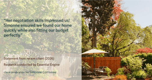Testimonial for real estate agent Simonne Corriveau with Keller Williams Legacy Partners in West Hartford, CT: "Her negotiation skills impressed us! Simonne ensured we found our home quickly while also fitting our budget perfectly."