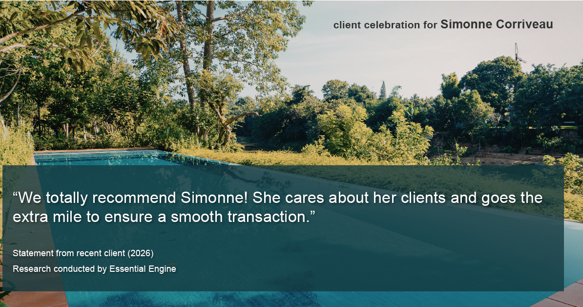 Testimonial for real estate agent Simonne Corriveau with Keller Williams Legacy Partners in West Hartford, CT: "We totally recommend Simonne! She cares about her clients and goes the extra mile to ensure a smooth transaction."