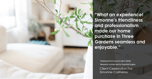 Testimonial for real estate agent Simonne Corriveau with Keller Williams Legacy Partners in West Hartford, CT: "What an experience! Simonne's friendliness and professionalism made our home purchase in Three Gardens seamless and enjoyable."