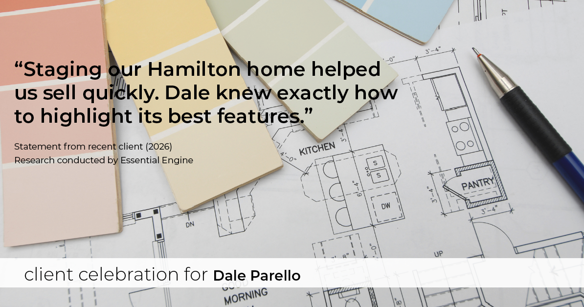 Testimonial for real estate agent Dale Parello with BHHS Fox & Roach, Realtors in Robbinsville, New Jersey: "Staging our Hamilton home helped us sell quickly. Dale knew exactly how to highlight its best features."