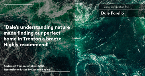 Testimonial for real estate agent Dale Parello with BHHS Fox & Roach, Realtors in Robbinsville, New Jersey: "Dale's understanding nature made finding our perfect home in Trenton a breeze. Highly recommend!"