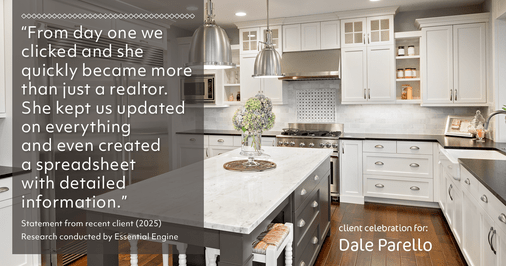 Testimonial for real estate agent Dale Parello with BHHS Fox & Roach, Realtors in Robbinsville, New Jersey: "We had an excellent experience working with Dale. From day one we clicked and she quickly became more than just a realtor. She kept us updated on everything and even created a spreadsheet with detailed information. I would definitely recommend her to all my friends and family."