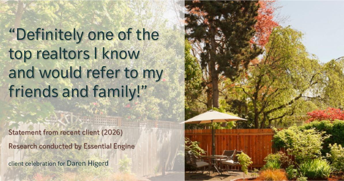 Testimonial for real estate agent Daren Higerd with Weichert, Realtors Welch and Company in KANSAS CITY, MO: “Definitely one of the top realtors I know and would refer to my friends and family!”