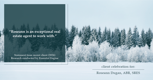 Testimonial for real estate agent Roseann Dugan, ABR, SRES with HOMESMART Professionals in Warren, RI: “Roseann is an exceptional real estate agent to work with."
