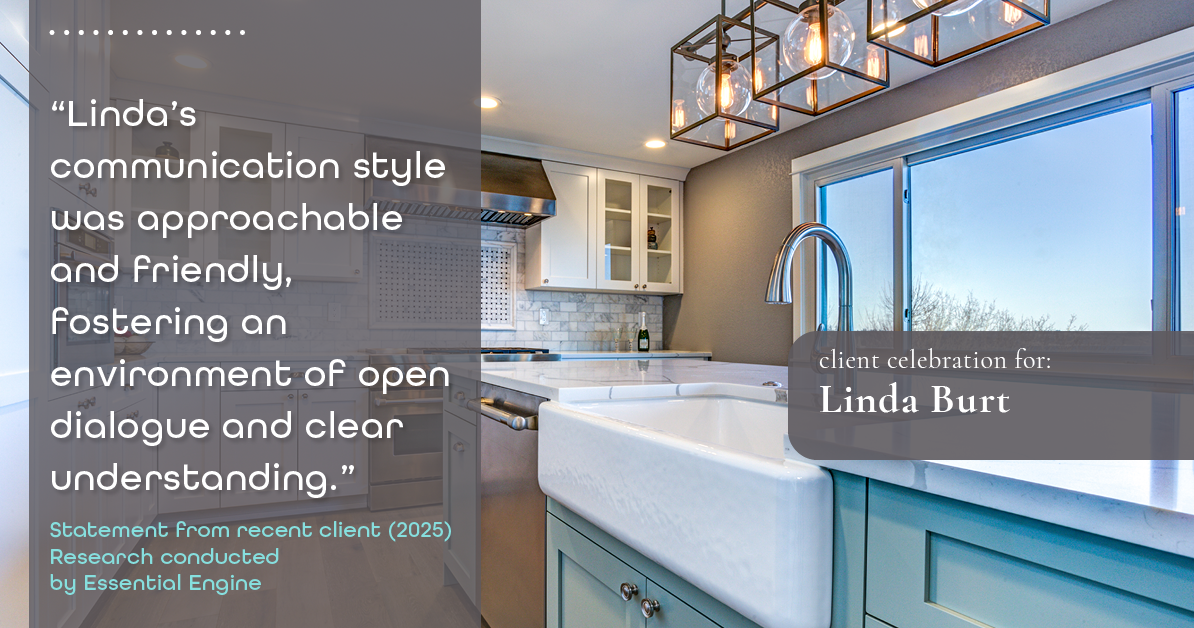 Testimonial for real estate agent Linda Burt with Top Hat Realty Group, LLC in North Richland Hills, TX: "Linda's communication style was approachable and friendly, fostering an environment of open dialogue and clear understanding."