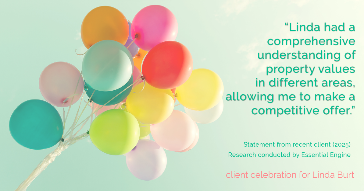 Testimonial for real estate agent Linda Burt with Top Hat Realty Group, LLC in North Richland Hills, TX: "Linda had a comprehensive understanding of property values in different areas, allowing me to make a competitive offer."