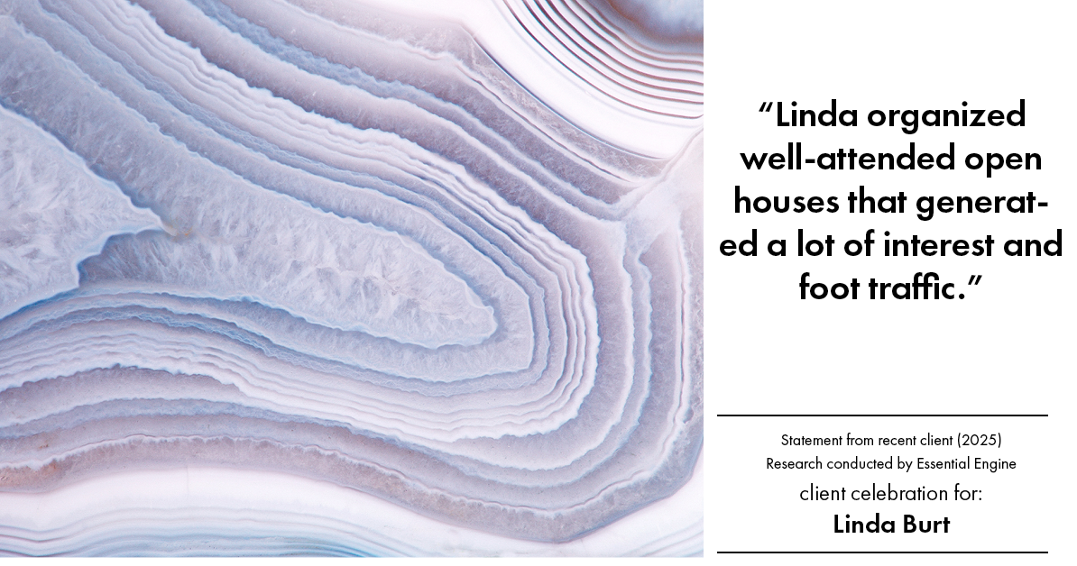 Testimonial for real estate agent Linda Burt with Top Hat Realty Group, LLC in North Richland Hills, TX: "Linda organized well-attended open houses that generated a lot of interest and foot traffic."