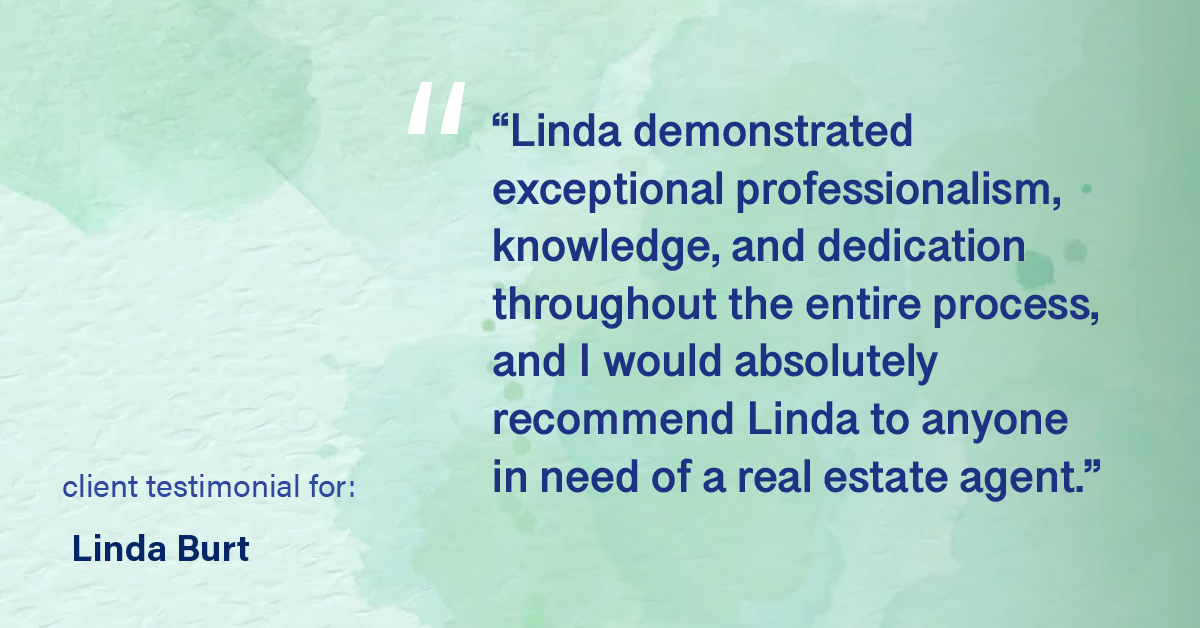 Testimonial for real estate agent Linda Burt with Top Hat Realty Group, LLC in North Richland Hills, TX: "Linda demonstrated exceptional professionalism, knowledge, and dedication throughout the entire process, and I would absolutely recommend Linda to anyone in need of a real estate agent."