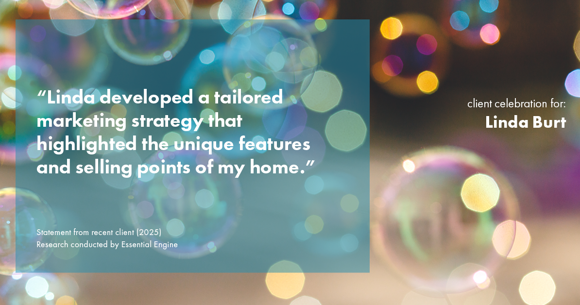 Testimonial for real estate agent Linda Burt with Top Hat Realty Group, LLC in North Richland Hills, TX: "Linda developed a tailored marketing strategy that highlighted the unique features and selling points of my home."