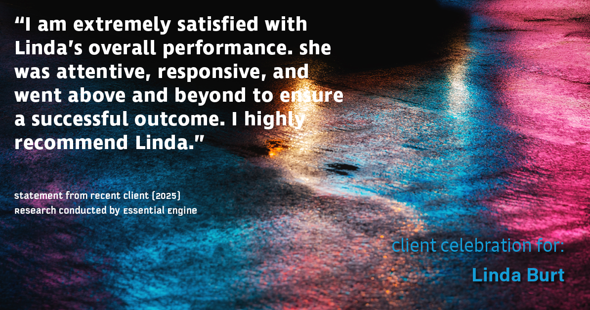 Testimonial for real estate agent Linda Burt with Top Hat Realty Group, LLC in North Richland Hills, TX: "I am extremely satisfied with Linda's overall performance. she was attentive, responsive, and went above and beyond to ensure a successful outcome. I highly recommend Linda."
