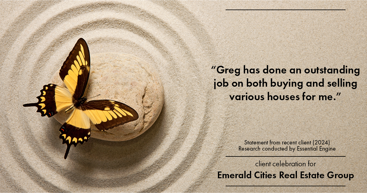 Testimonial for real estate agent Emerald Cities Real Estate Group with Keller Williams Realty in Dallas, TX: “Greg has done an outstanding job on both buying and selling various houses for me.”