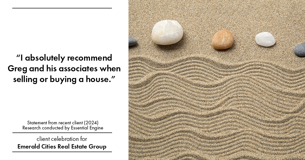 Testimonial for real estate agent Emerald Cities Real Estate Group with Keller Williams Realty in Dallas, TX: “I absolutely recommend Greg and his associates when selling or buying a house.”