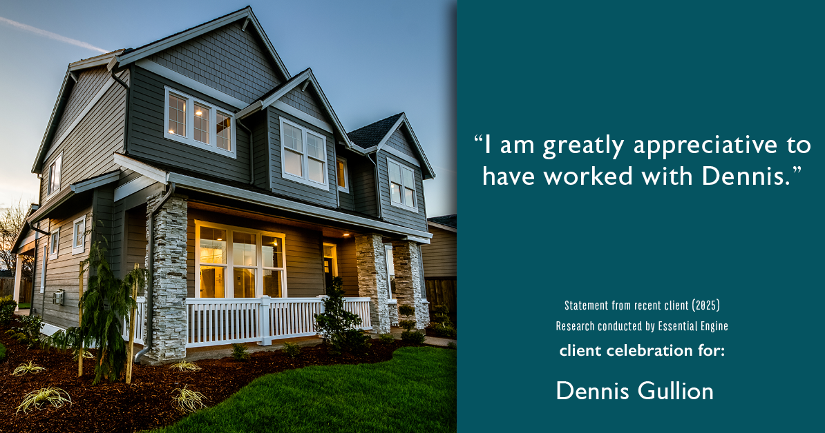 Testimonial for real estate agent Dennis Gullion with Gullion Properties in Rockwall, TX: "I am greatly appreciative to have worked with Dennis.”