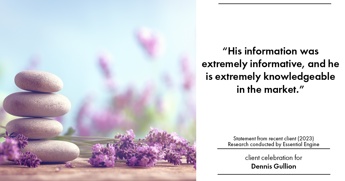 Testimonial for real estate agent Dennis Gullion with Gullion Properties in Rockwall, TX: “His information was extremely informative, and he is extremely knowledgeable in the market.”