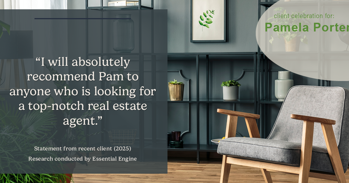 Testimonial for real estate agent Pamela Porter with eXp Realty LLC in Cincinnati, OH: “I will absolutely recommend Pam to anyone who is looking for a top-notch real estate agent.”