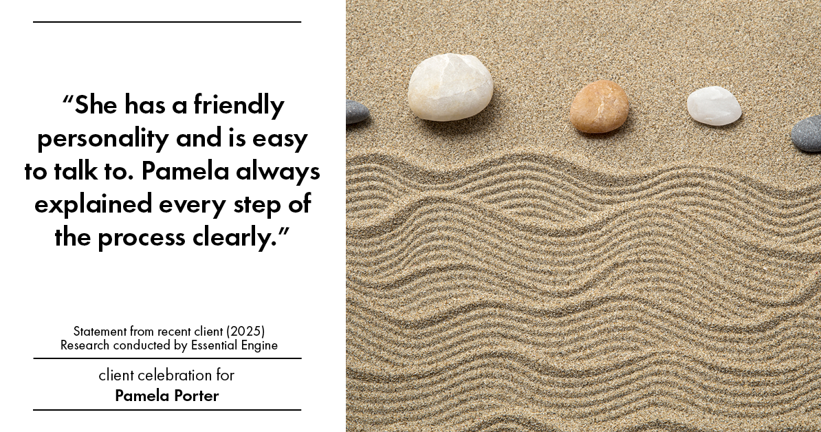 Testimonial for real estate agent Pamela Porter with eXp Realty LLC in Cincinnati, OH: "She has a friendly personality and is easy to talk to. Pamela always explained every step of the process clearly."