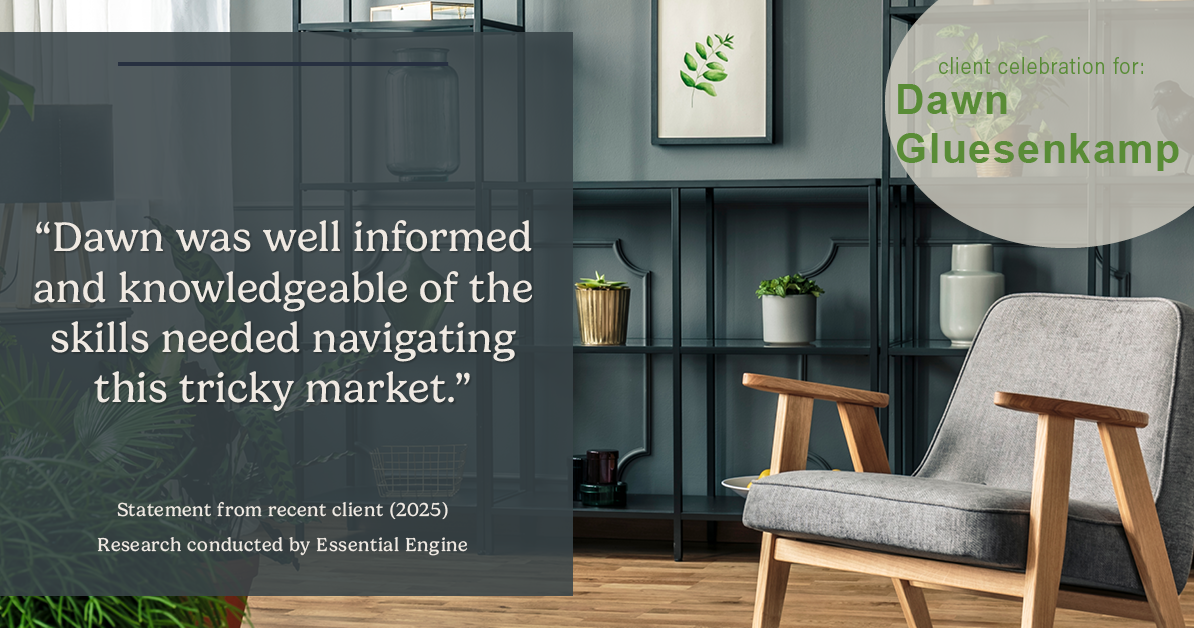 Testimonial for real estate agent Dawn Gluesenkamp with RE/MAX Results in Chesterfield, MO: "Dawn was well informed and knowledgeable of the skills needed navigating this tricky market."