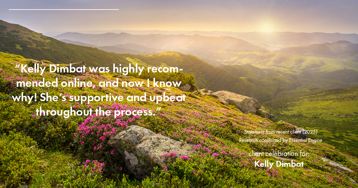 Testimonial for real estate agent Kelly Dimbat with Lamacchia Realty, Inc. in Woburn, MA: "Kelly Dimbat was highly recommended online, and now I know why! She's supportive and upbeat throughout the process."