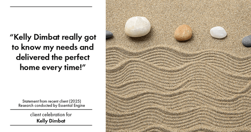 Testimonial for real estate agent Kelly Dimbat with Lamacchia Realty, Inc. in Woburn, MA: "Kelly Dimbat really got to know my needs and delivered the perfect home every time!"