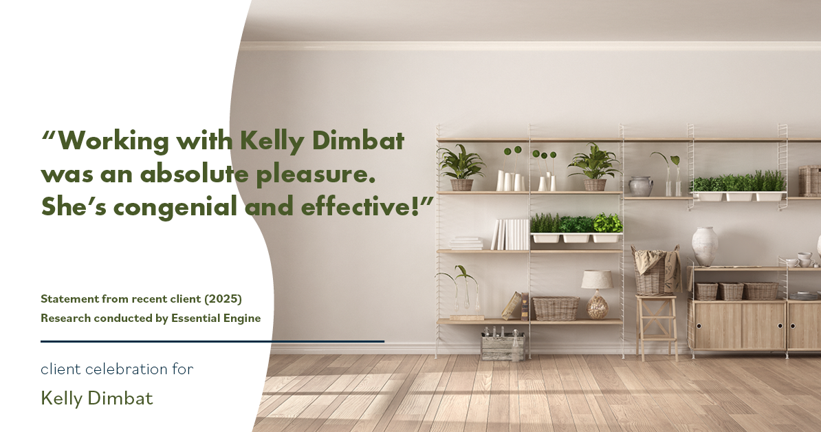 Testimonial for real estate agent Kelly Dimbat with Lamacchia Realty, Inc. in Woburn, MA: "Working with Kelly Dimbat was an absolute pleasure. She's congenial and effective!"