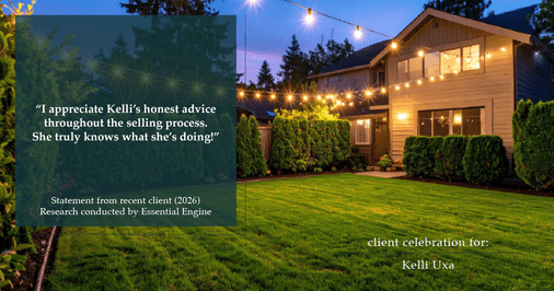 Testimonial for real estate agent Kelli Uxa in St. Louis, MO: "I appreciate Kelli's honest advice throughout the selling process. She truly knows what she's doing!"