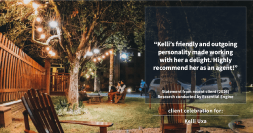 Testimonial for real estate agent Kelli Uxa in St. Louis, MO: "Kelli's friendly and outgoing personality made working with her a delight. Highly recommend her as an agent!"