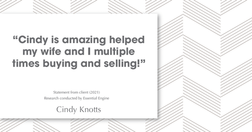 Testimonial for real estate agent Cindy Knotts with Berkshire Hathaway HomeServices Fox & Roach Realtors in Doylestown, PA: "Cindy is amazing helped my wife and I multiple times buying and selling!"