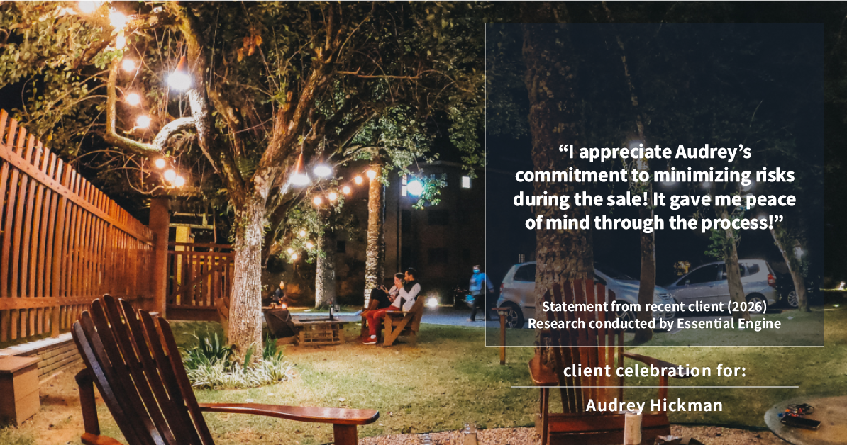 Testimonial for real estate agent Audrey Hickman in Peoria, AZ: "I appreciate Audrey's commitment to minimizing risks during the sale! It gave me peace of mind through the process!"