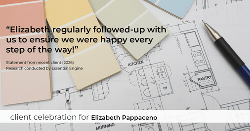 Testimonial for real estate agent Elizabeth Pappaceno with Davidson Realty Inc in St. Augustine, FL: "Elizabeth regularly followed-up with us to ensure we were happy every step of the way!"