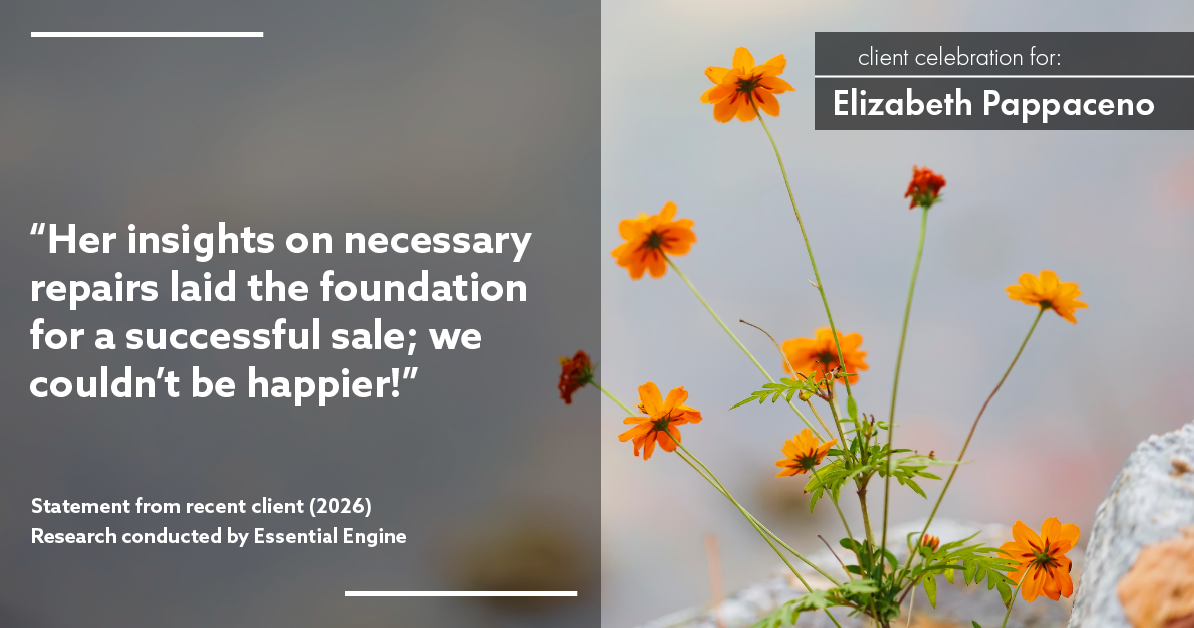 Testimonial for real estate agent Elizabeth Pappaceno with Davidson Realty Inc in St. Augustine, FL: "Her insights on necessary repairs laid the foundation for a successful sale; we couldn't be happier!"