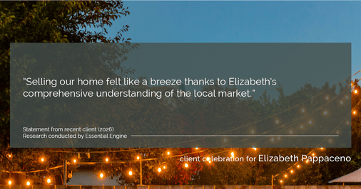 Testimonial for real estate agent Elizabeth Pappaceno with Davidson Realty Inc in St. Augustine, FL: "Selling our home felt like a breeze thanks to Elizabeth's comprehensive understanding of the local market."