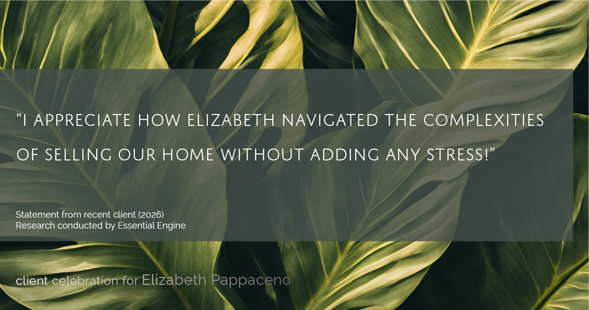 Testimonial for real estate agent Elizabeth Pappaceno with Davidson Realty Inc in St. Augustine, FL: "I appreciate how Elizabeth navigated the complexities of selling our home without adding any stress!"