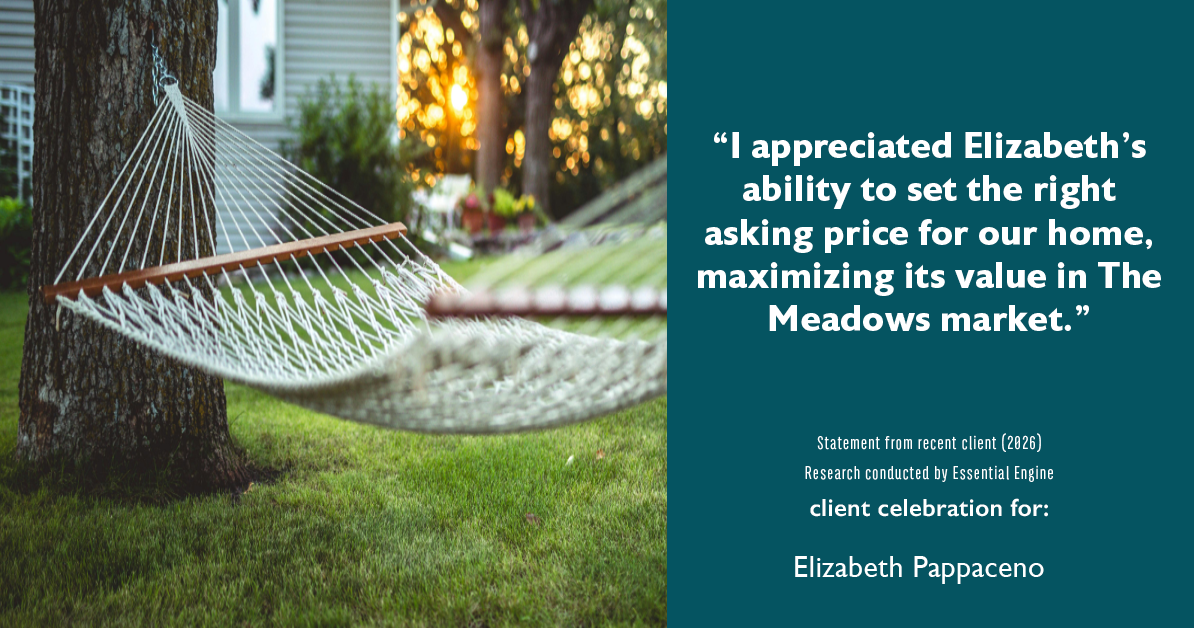 Testimonial for real estate agent Elizabeth Pappaceno with Davidson Realty Inc in St. Augustine, FL: "I appreciated Elizabeth's ability to set the right asking price for our home, maximizing its value in The Meadows market."