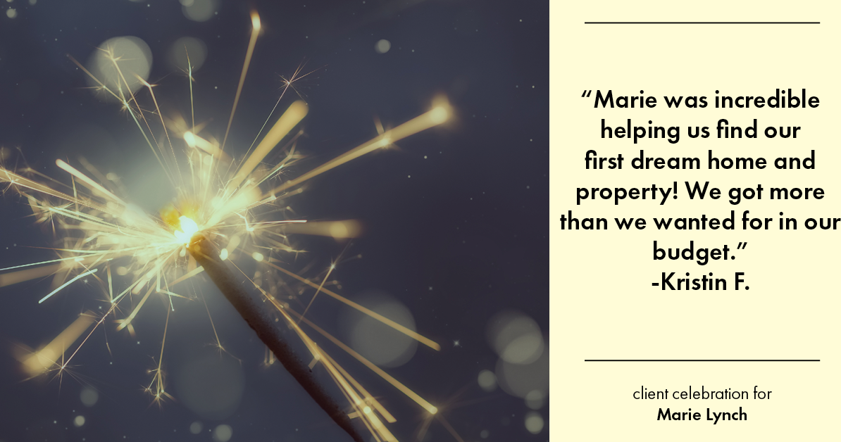 Testimonial for real estate agent Marie Lynch with Madison & Co Properties in Evergreen, CO: "Marie was incredible helping us find our first dream home and property! We got more than we wanted for in our budget
