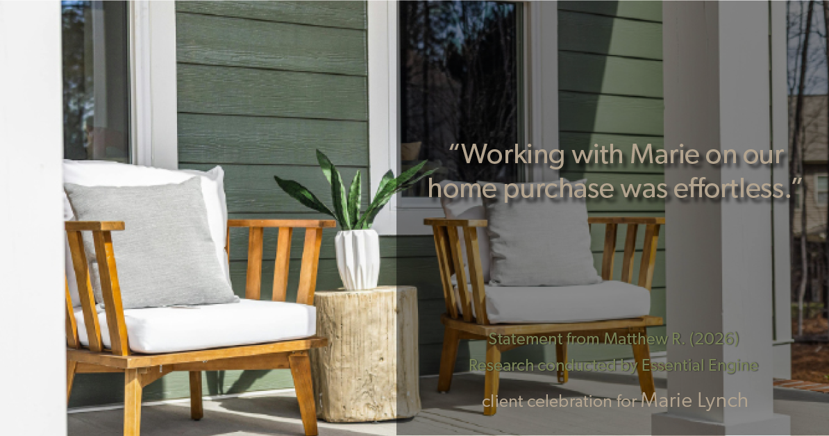 Testimonial for real estate agent Marie Lynch with Madison & Co Properties in Evergreen, CO: “Working with Marie on our home purchase was effortless.”