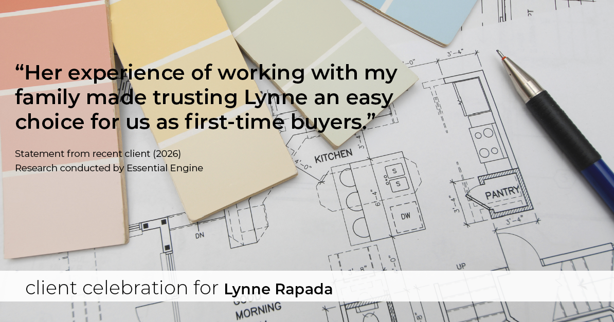 Testimonial for real estate agent Lynne Rapada with HomeSmart PV & Associates in Fresno, CA: "Her experience of working with my family made trusting Lynne an easy choice for us as first-time buyers."