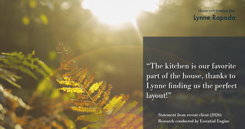 Testimonial for real estate agent Lynne Rapada with HomeSmart PV & Associates in Fresno, CA: "The kitchen is our favorite part of the house, thanks to Lynne finding us the perfect layout!"